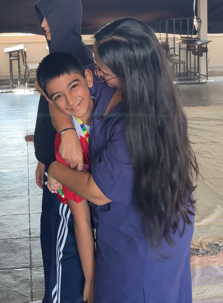 A moment from a session at Dnyan Prakash School