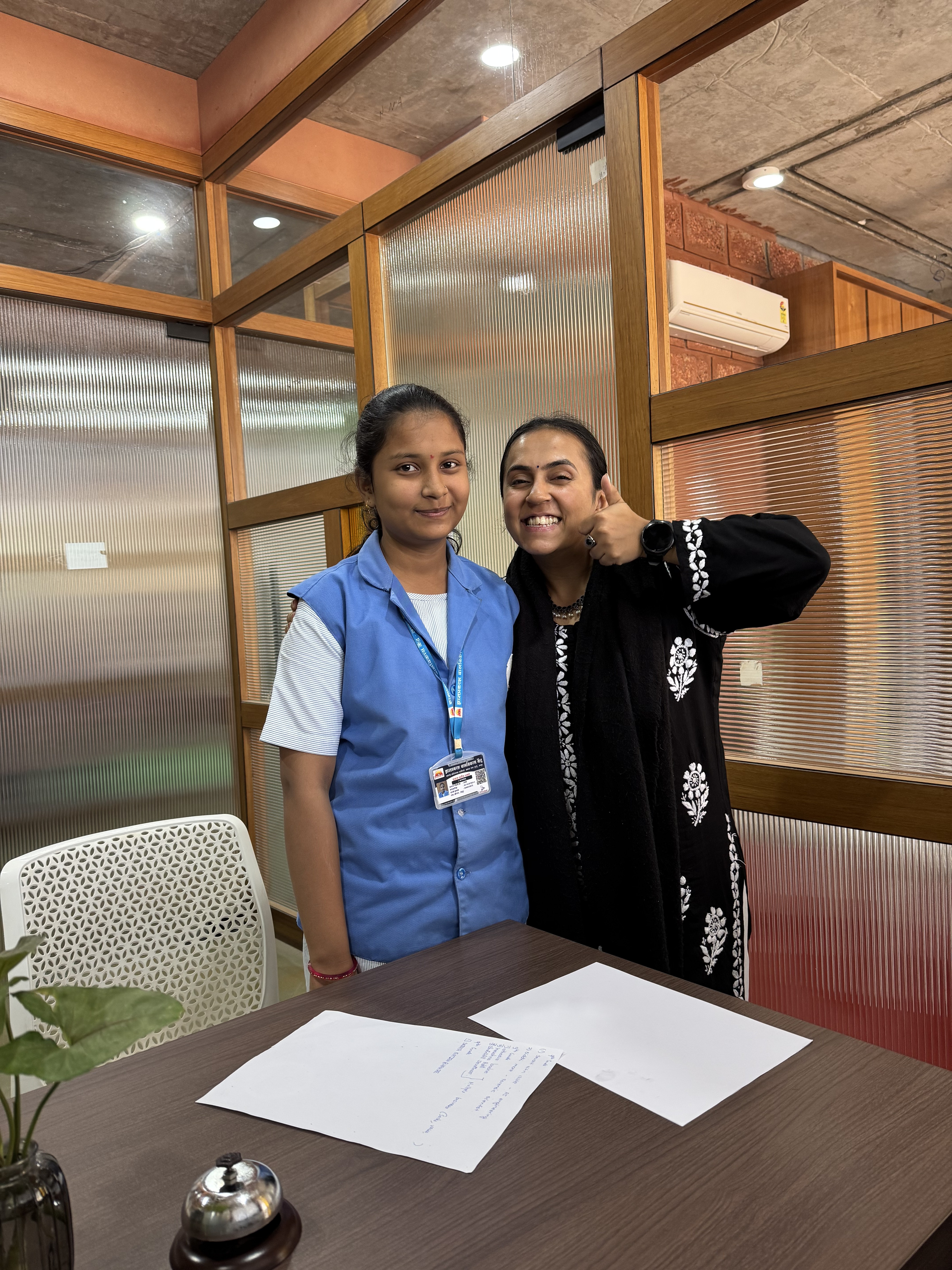 A moment from a session at Dnyan Prakash School