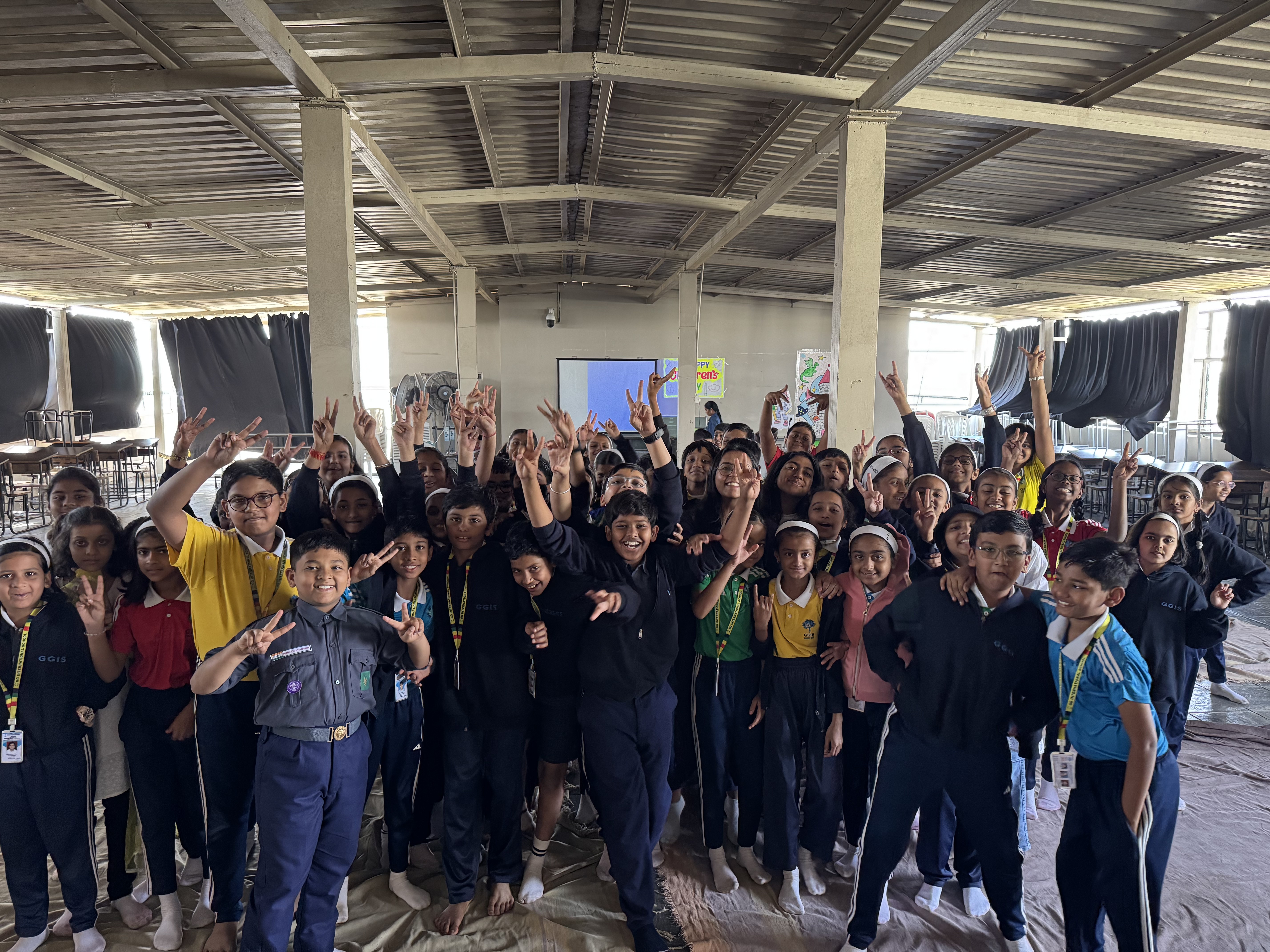 A grade of students at the end of a Growing Up Project session